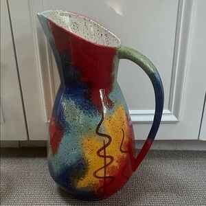 Colorful Abstract Ceramic Pitcher